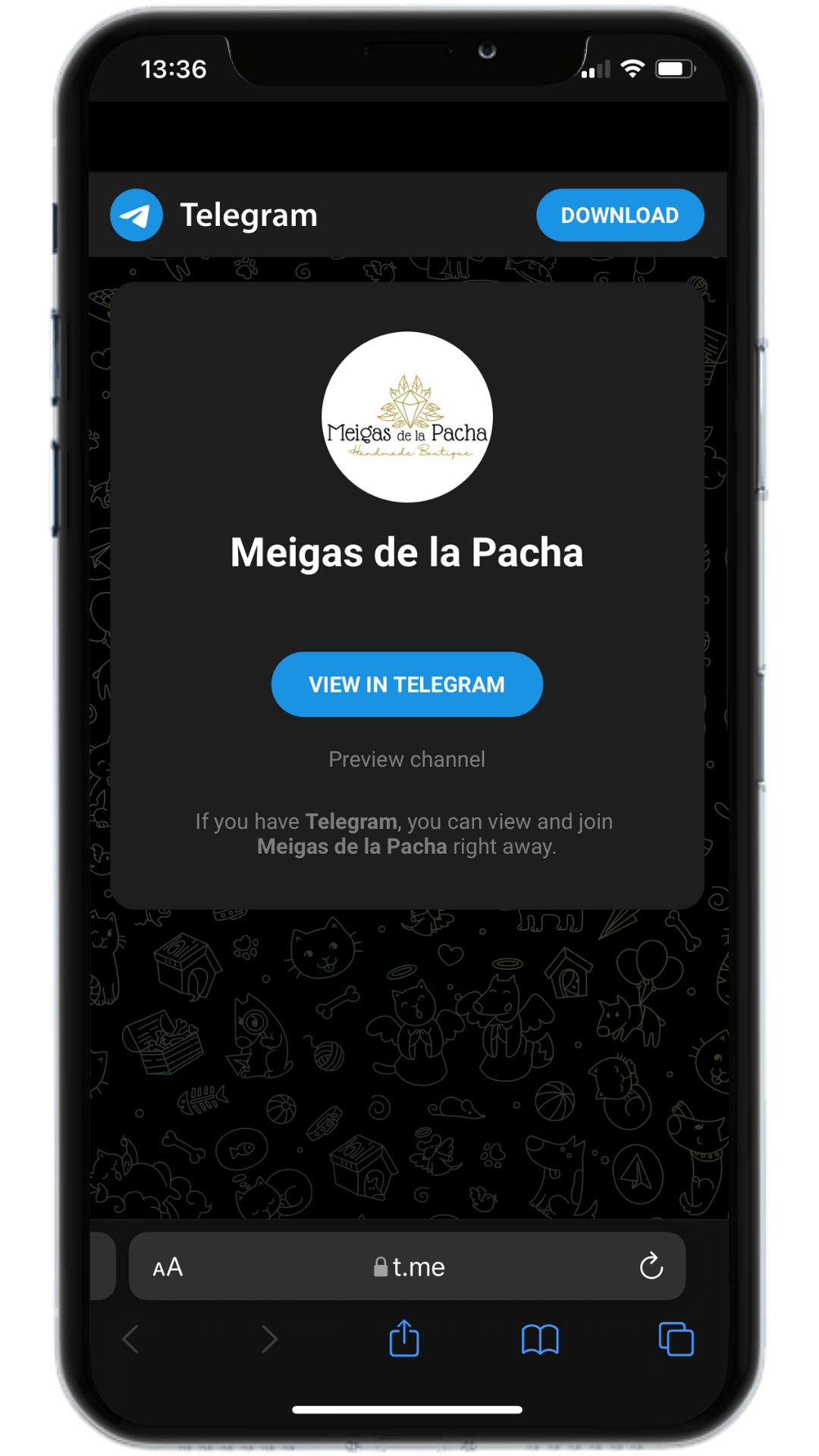 Grupo de Telegram Soporte Meigas de la Pacha